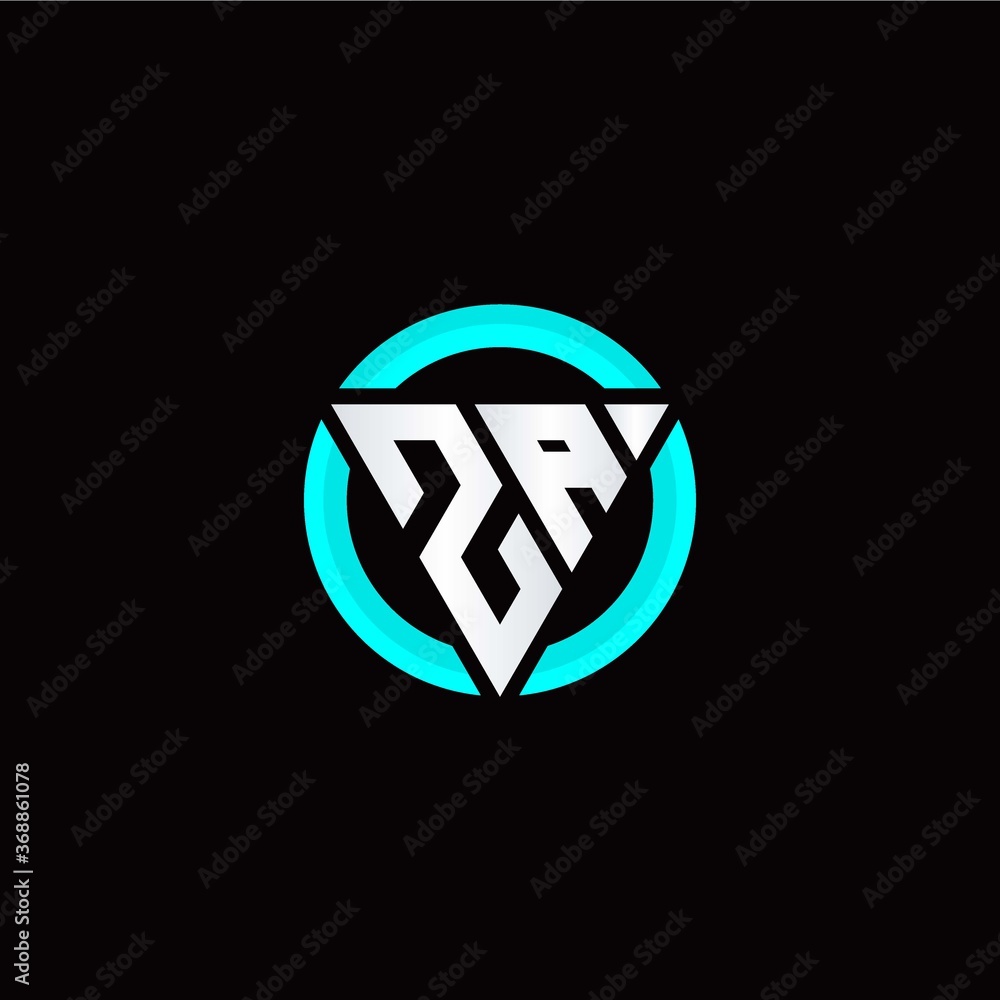 Z A initial logo modern triangle with circle Z A initial logo modern triangle with circle