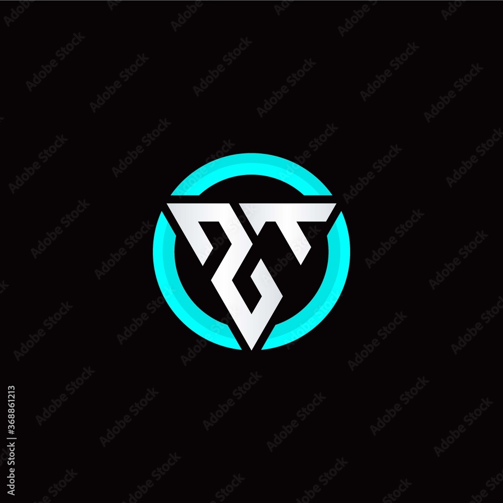 Z T initial logo modern triangle with circle Z T initial logo modern triangle with circle