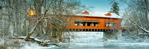 King's Mill Covered Bridge in Marion , Ohio in winter