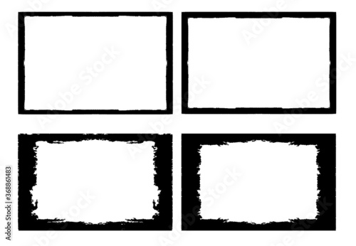 Wallpaper Mural Vector Frames. rectangles for image. distress texture . Grunge Black borders isolated on the background . Dirt effect . geometric shapes for your design Torontodigital.ca
