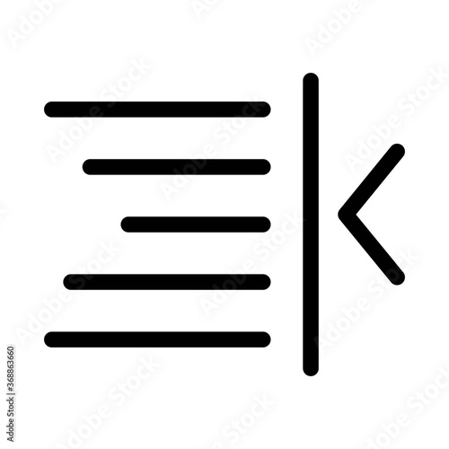 Margin right icon. Indent right symbol. Text editor alignment vector illustration.