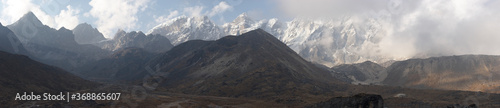Mountain cloudscape panorama, Everest region, Himalayas, Nepal