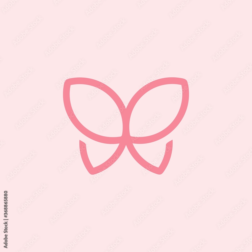 pink line Butterfly logo icon pink line Butterfly logo icon