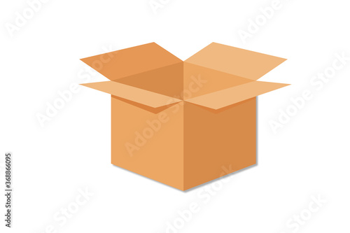 Open flat box on white back