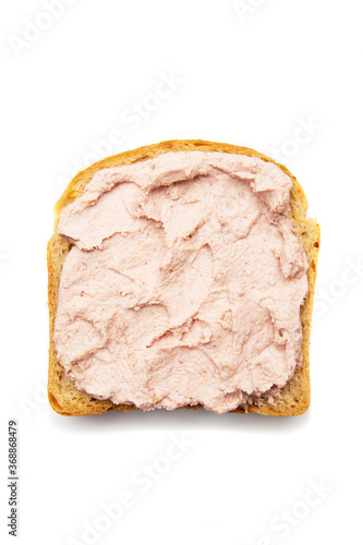 Slice of bread with spread on top