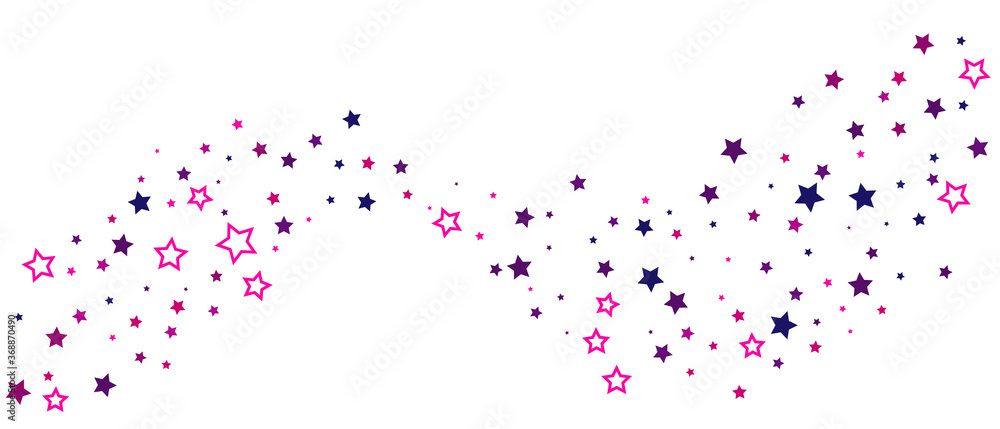 Fototapeta premium Shooting stars confetti. Multi-colored stars. Holiday background. Abstract texture on a white background. Design element. Vector illustration, EPS 10.
