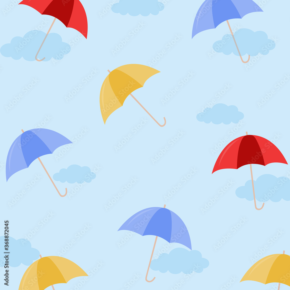Umbrella color set. Umbrella pattern