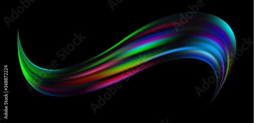Colorful flow brushstroke. Ribbon isolated line.. Realistic volume wave liquid paint ink shape isolated white background