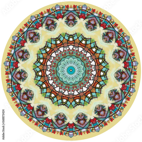 Mandala décoratif couleur à 15 pétales