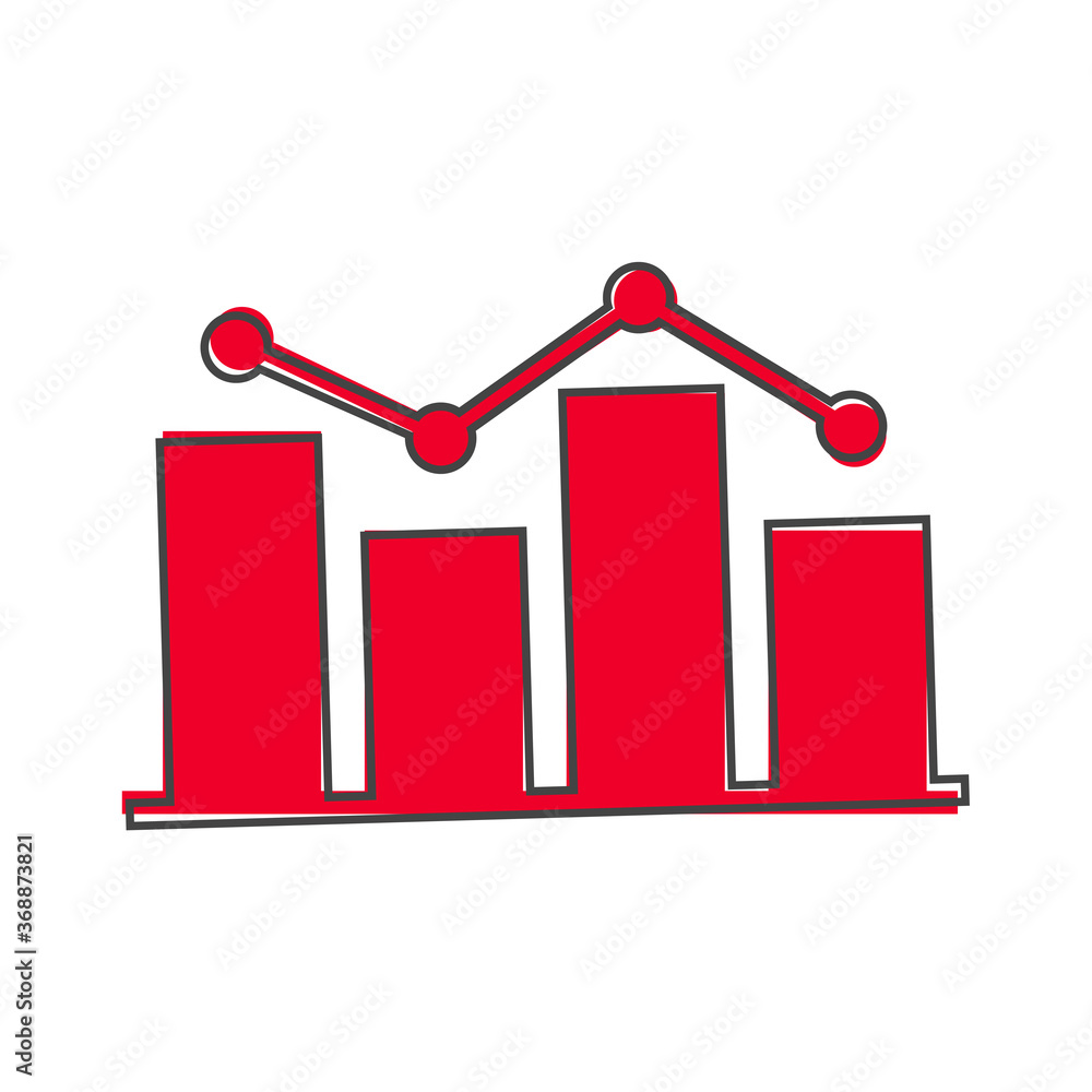 Business chart vector image of income and expenses cartoon style on white isolated background. Business chart vector image of income and expenses cartoon style on white isolated background.