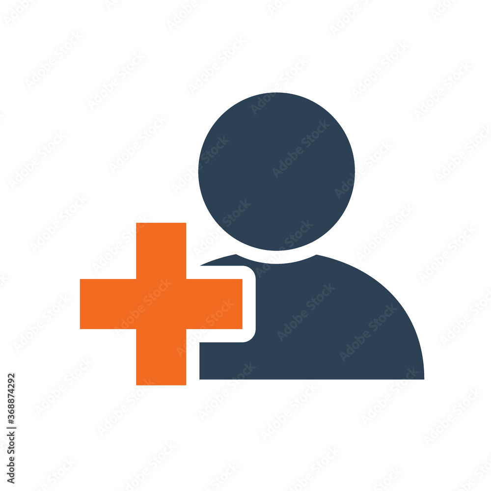 User profile with cross line icon. Doctor, physician in social network symbol User profile with cross line icon. Doctor, physician in social network symbol
