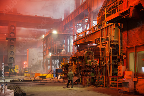 Canvas Print Metal structures and buildings of the old metallurgical plant inside and outside