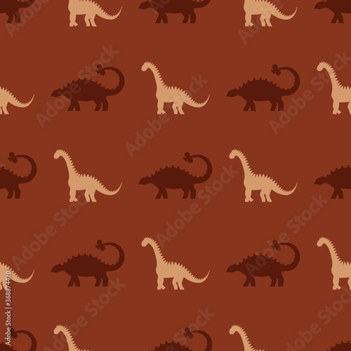 Seamless pattern with dinosaurs silhuettes. Creative vector childish background for fabric  textile