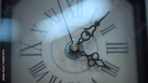 Wallpaper Mural Vintage white clock face with Roman numerals close up stock footage. Torontodigital.ca