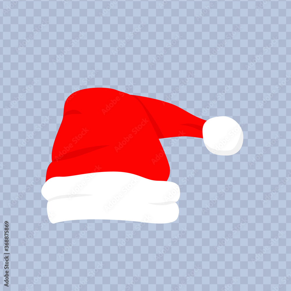 Red santa hat with white fur. Xmas clothing Red santa hat with white fur. Xmas clothing