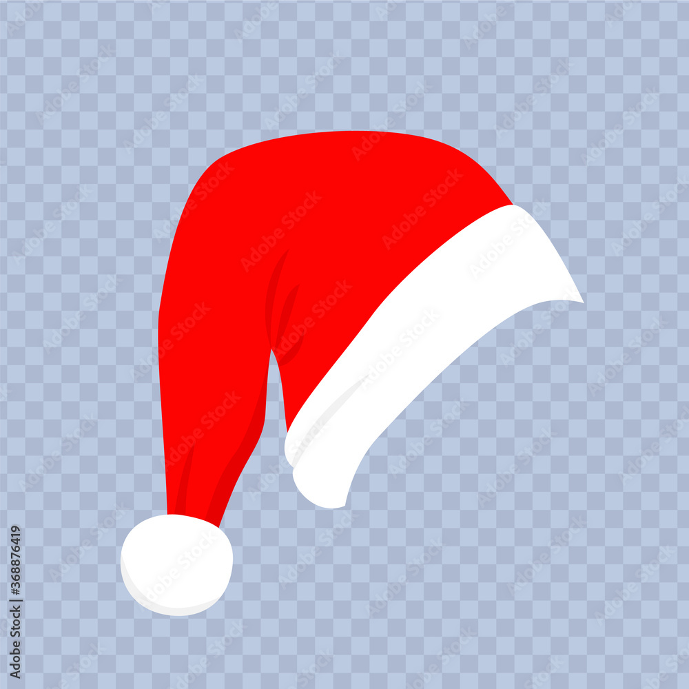 Red santa hat with white fur. Xmas clothing Red santa hat with white fur. Xmas clothing