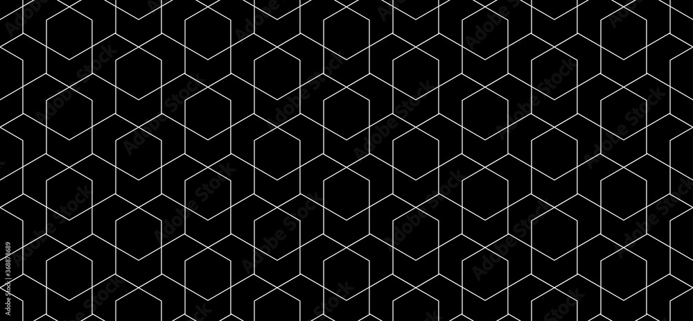Vector seamless cubic hexagon pattern. Modern stylish thin linear texture. Vector seamless cubic hexagon pattern. Modern stylish thin linear texture.
