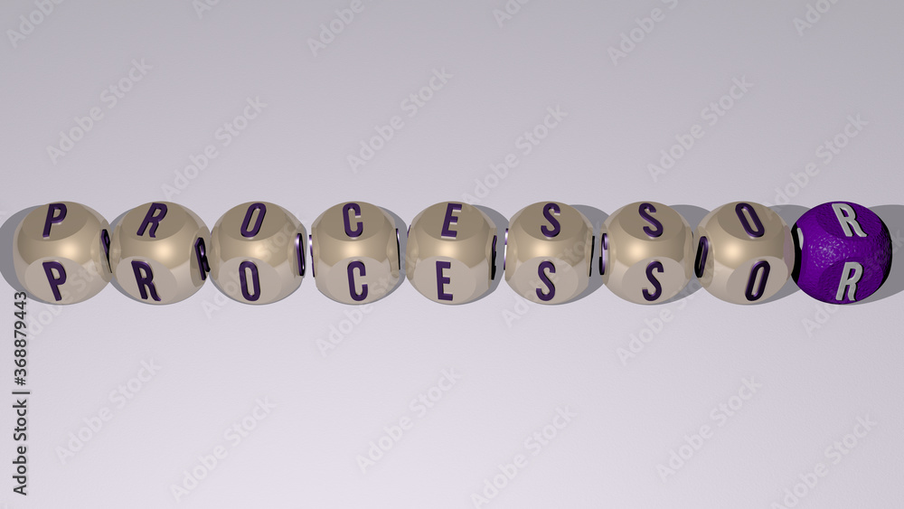 crosswords of PROCESSOR arranged by cubic letters on a mirror floor, concept meaning and presentation. computer and illustration crosswords of PROCESSOR arranged by cubic letters on a mirror floor, concept meaning and presentation. computer and illustration