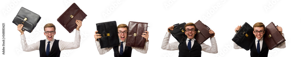 Funny businessman isolated on white Funny businessman isolated on white