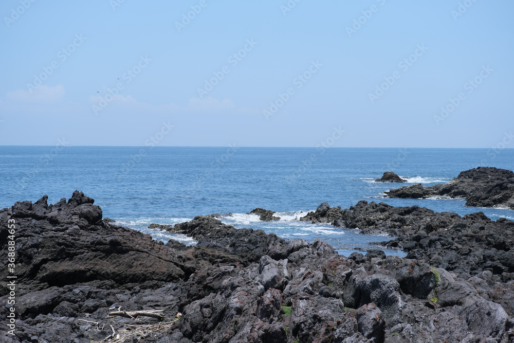 広大な海と磯海岸