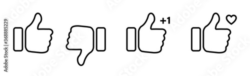 Thumb up thumb down linear icon. Like vector isolated icon. Thumb up. Like. Stock vector.