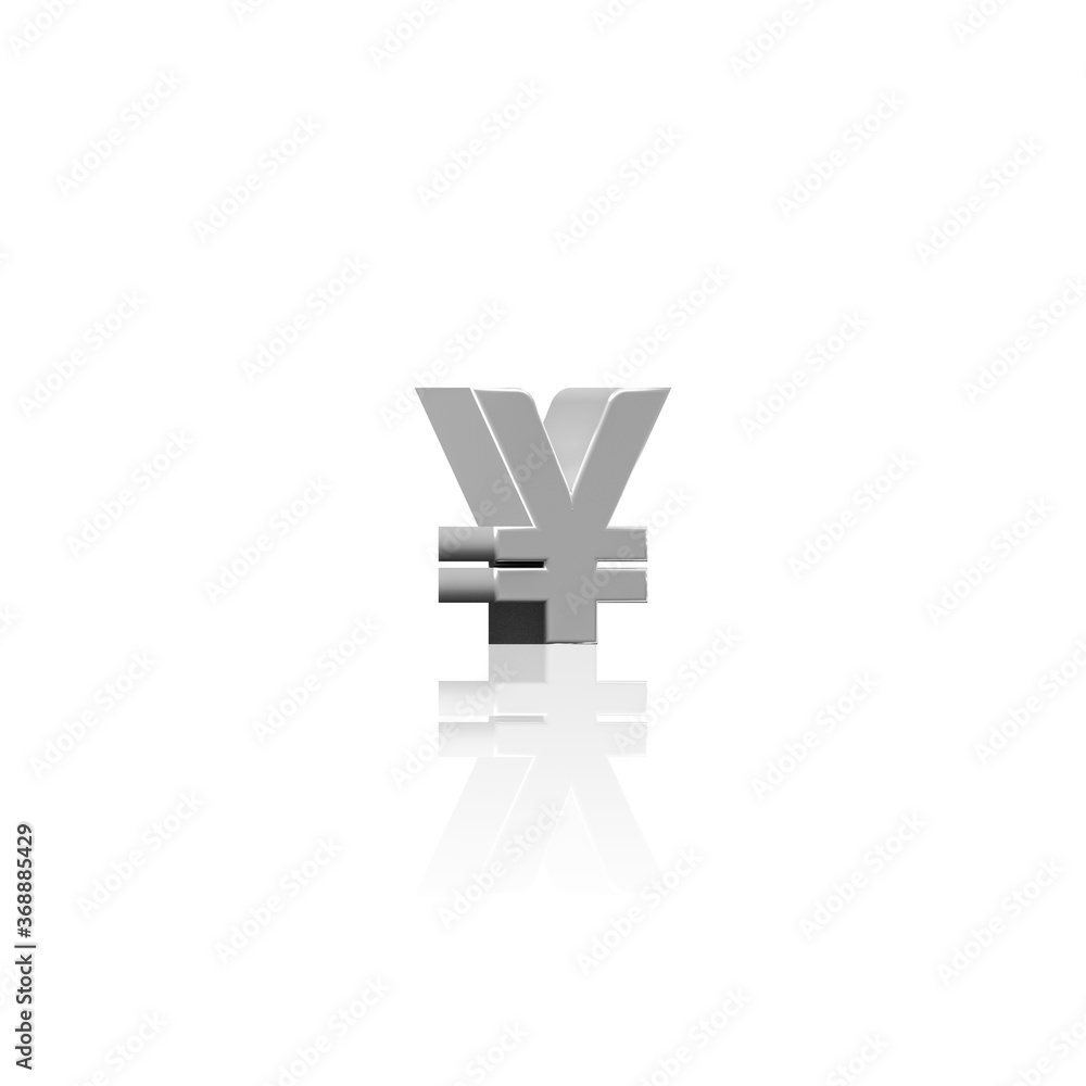 3D Render of Metal Styled YEN currency Symbol 3D Render of Metal Styled YEN currency Symbol