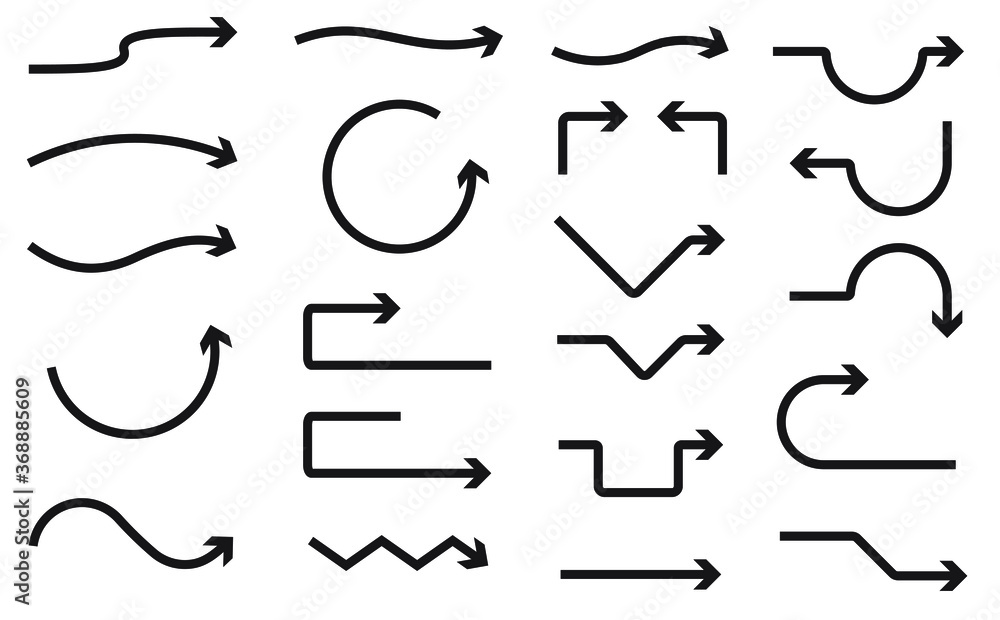Big set of hand drawn vector arrows on a white background. Big set of hand drawn vector arrows on a white background.