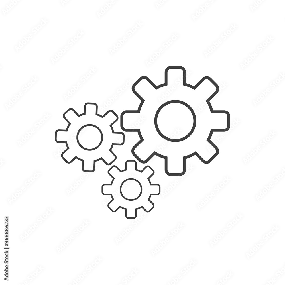 Settings icon with additional gears icon