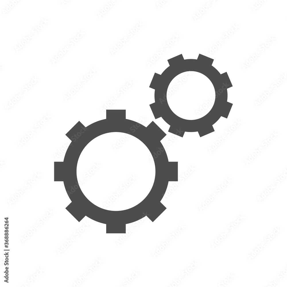 Two Cogwheels Settings icon logo