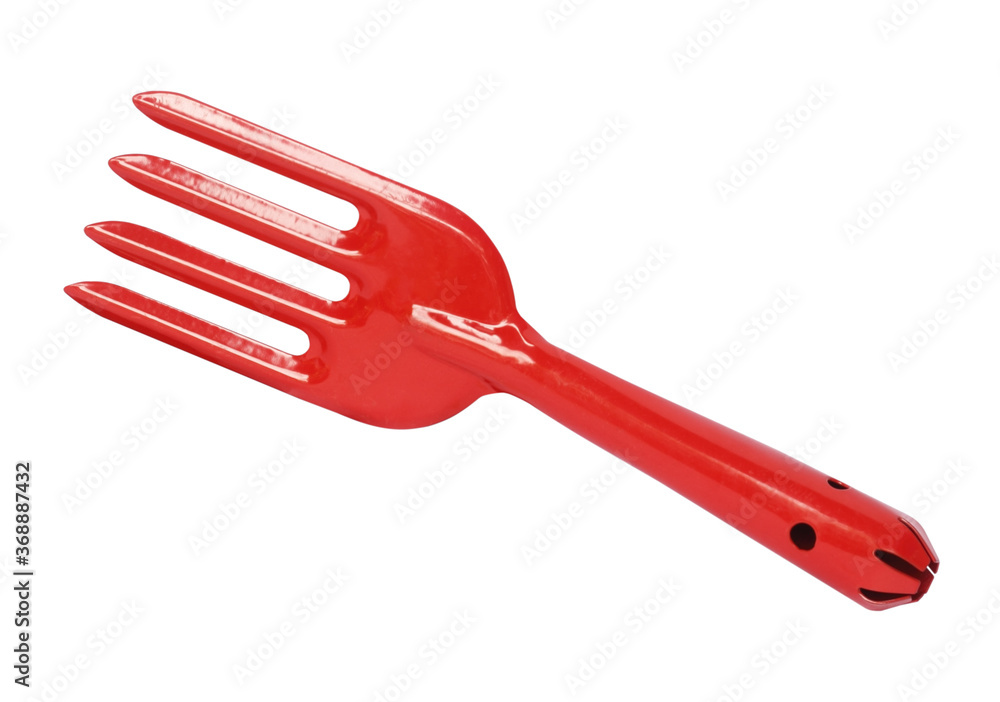 shovel prong red isolated on white background. shovel prong red isolated on white background.