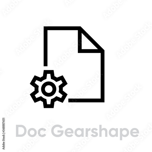 Fotografie, Tablou Doc gearshape linear flat icon
