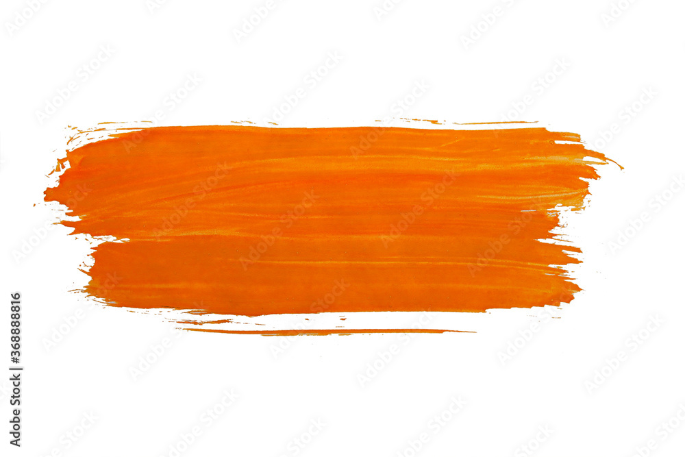 Fotografie Texture trace from a brush with paint on a white background, isolated