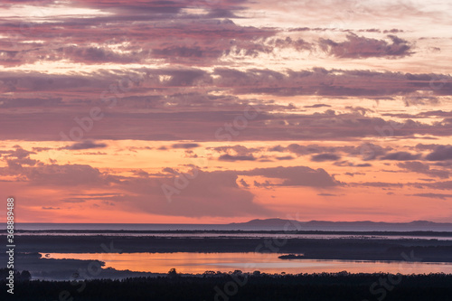 Vivid pre-dawn colours over the Sunshine Coast, Queensland, Australia
