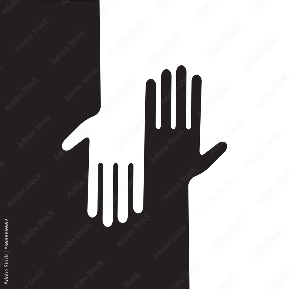 Obraz premium mutual aid - hands giving back to each other