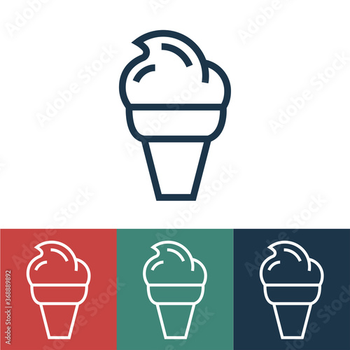 Linear vector icon with ice cream cones
