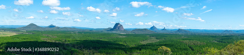 Glasshouse Mountains from Wildhorse Mountain  Sunshine Coast Hinterland  Queensland  Australia