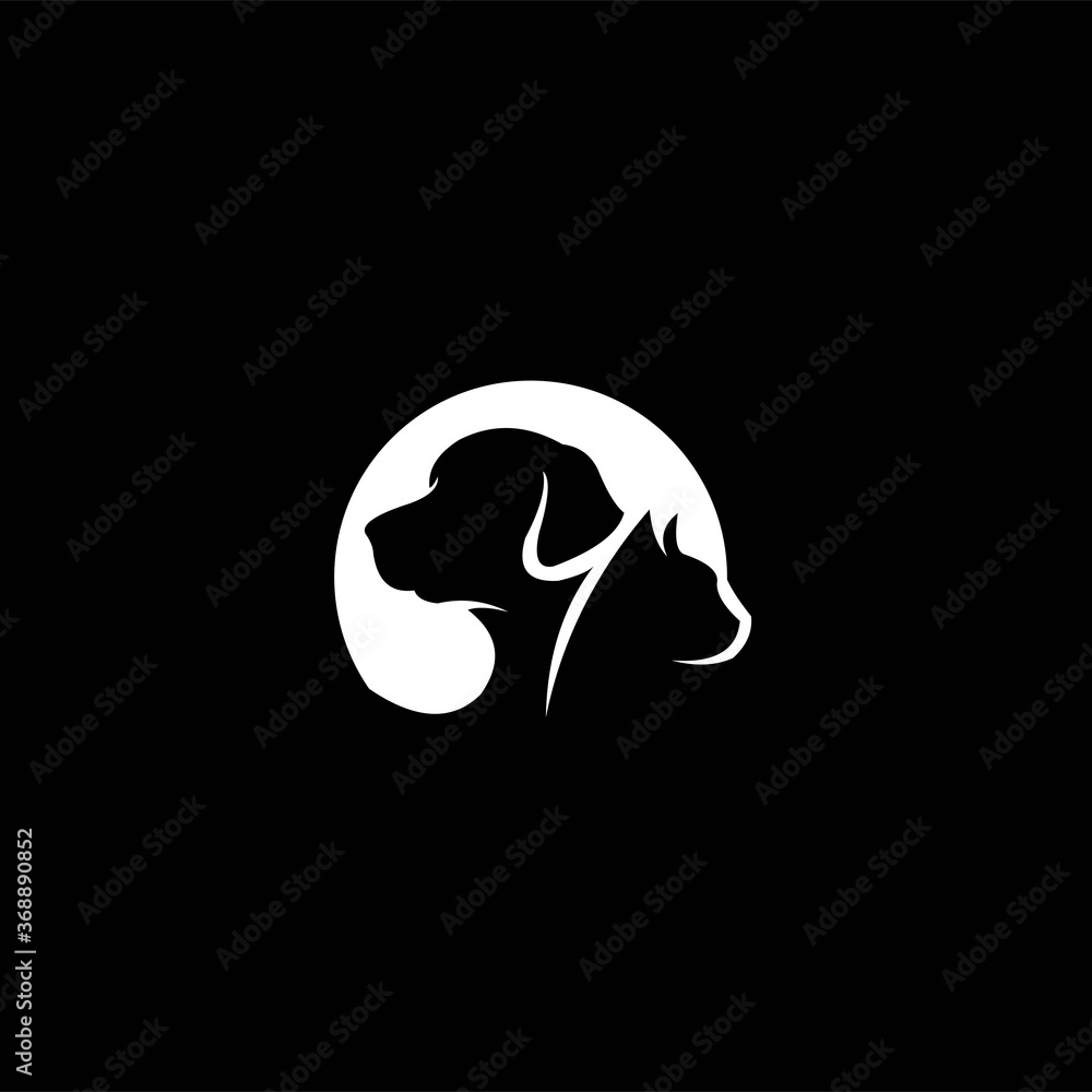 Dog and cat profile in a circle id card logo design vector image , dog cat circle logo icon vector , logo dog cat circle , circle dog and cat logo Dog and cat profile in a circle id card logo design vector image , dog cat circle logo icon vector , logo dog cat circle , circle dog and cat logo