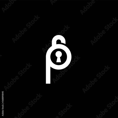 logo letter p padlock combination  ,  letter p padlock logo design vector image , padlock letter p  logo design icon vector image , logo p padlock 