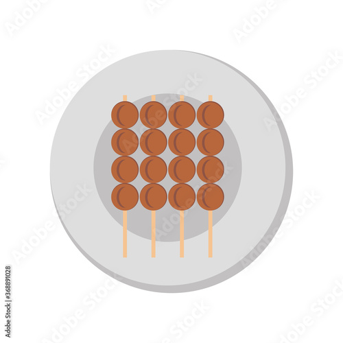 egg satay vector - illustration