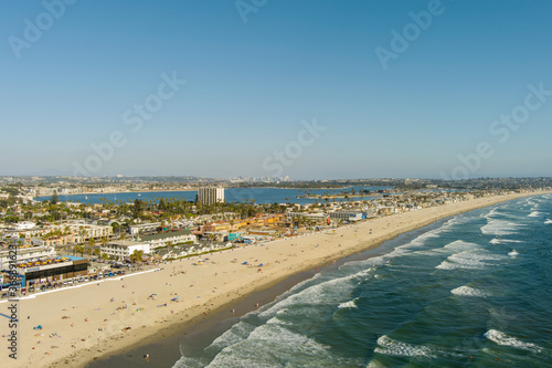 Aerial Drone view of classic Calfornia Coastline during the COVID-19 pandemic.
