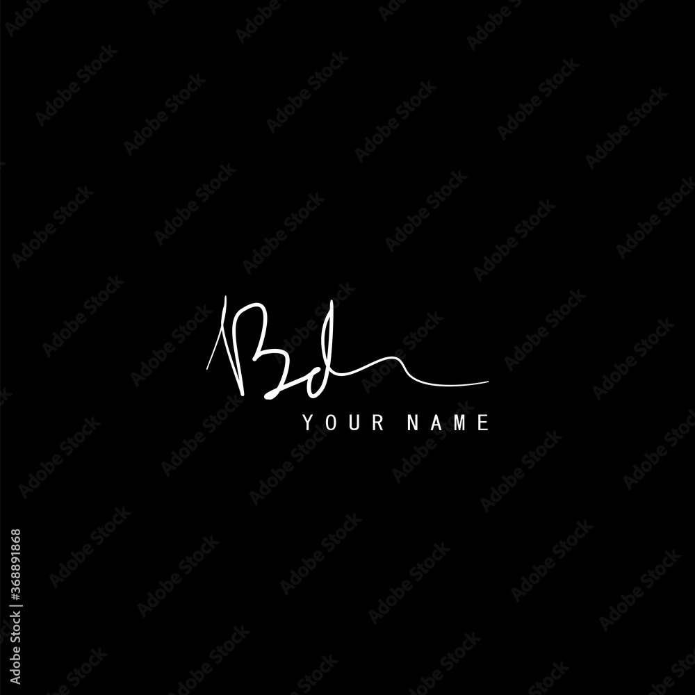Signature Logo B and D, BD Initial letter. Handwriting calligraphic signature logo template design. Signature Logo B and D, BD Initial letter. Handwriting calligraphic signature logo template design.
