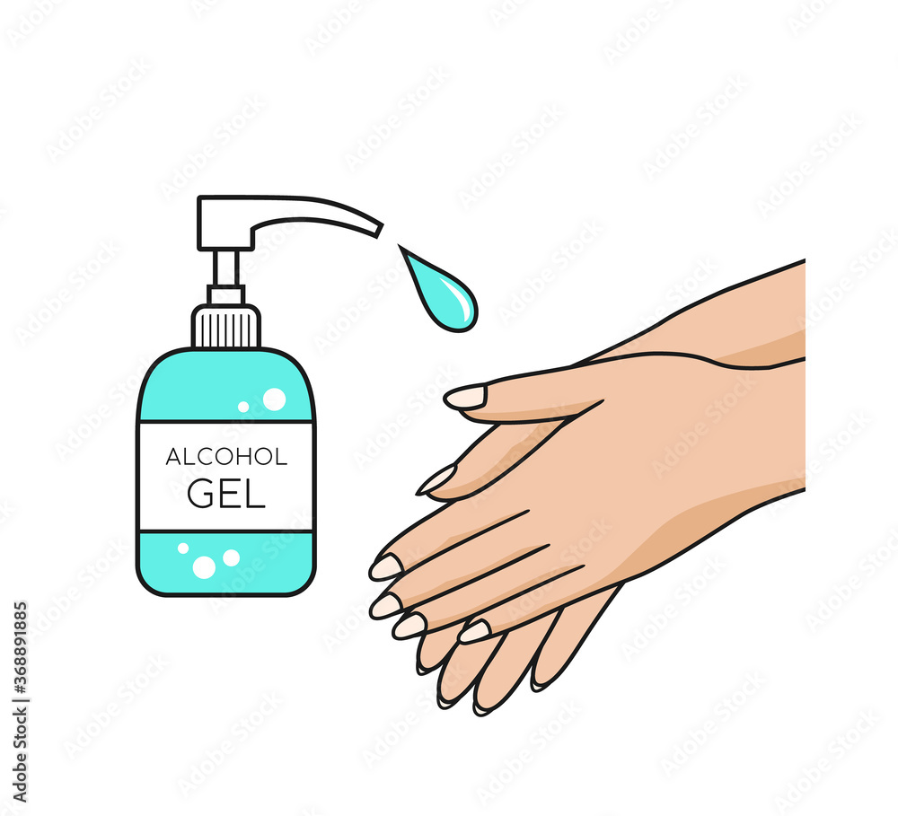 Alcohol gel hand washing, symbol isolated on white background concept design, vector illustration Alcohol gel hand washing, symbol isolated on white background concept design, vector illustration
