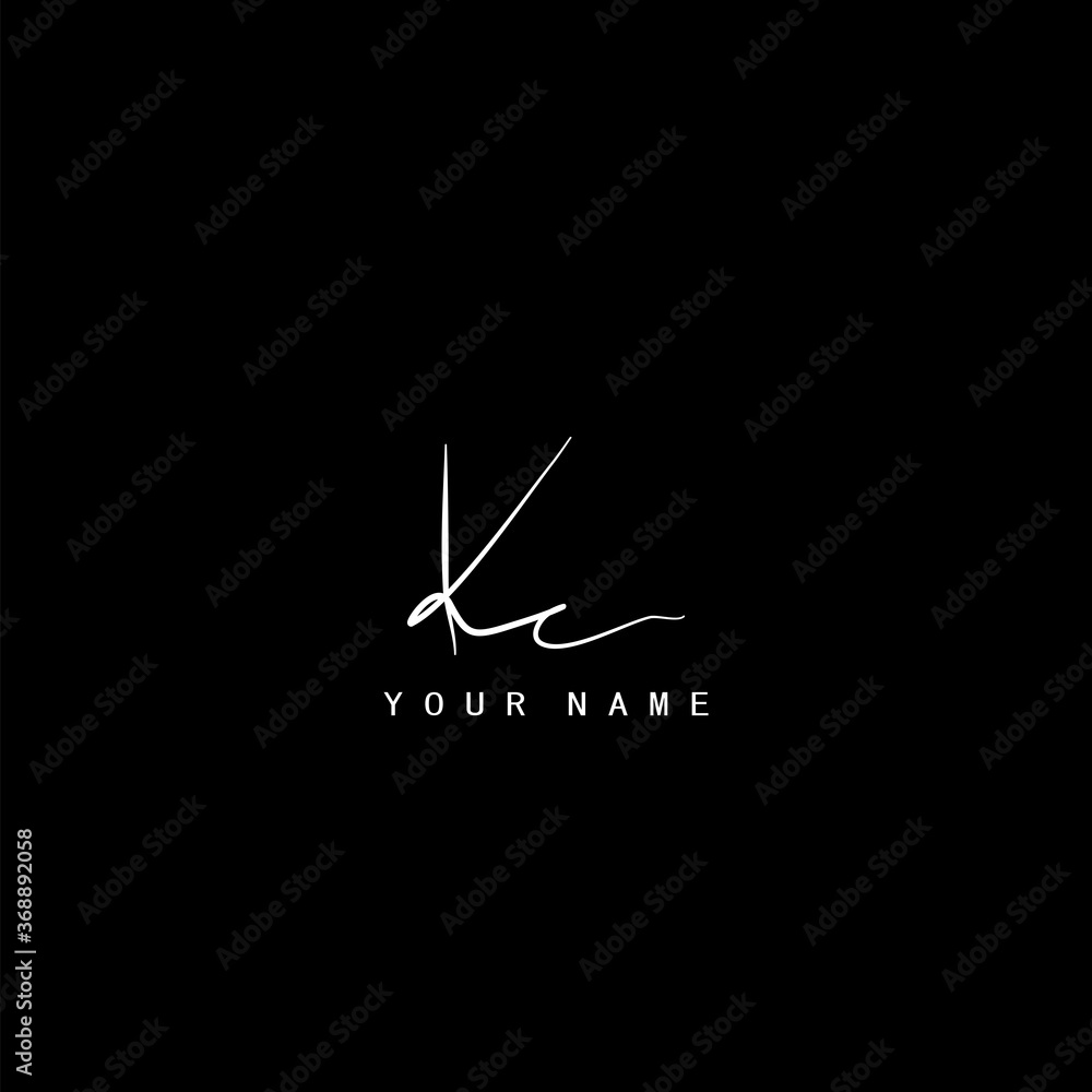 Signature Logo K and C, KC Initial letter. Handwriting calligraphic signature logo template design. Signature Logo K and C, KC Initial letter. Handwriting calligraphic signature logo template design.