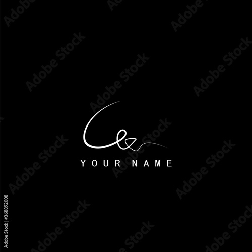 Signature Logo G and E, GE Initial letter. Handwriting calligraphic signature logo template design.