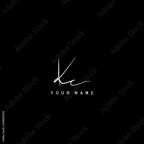 Signature Logo K and C, KC Initial letter. Handwriting calligraphic signature logo template design.