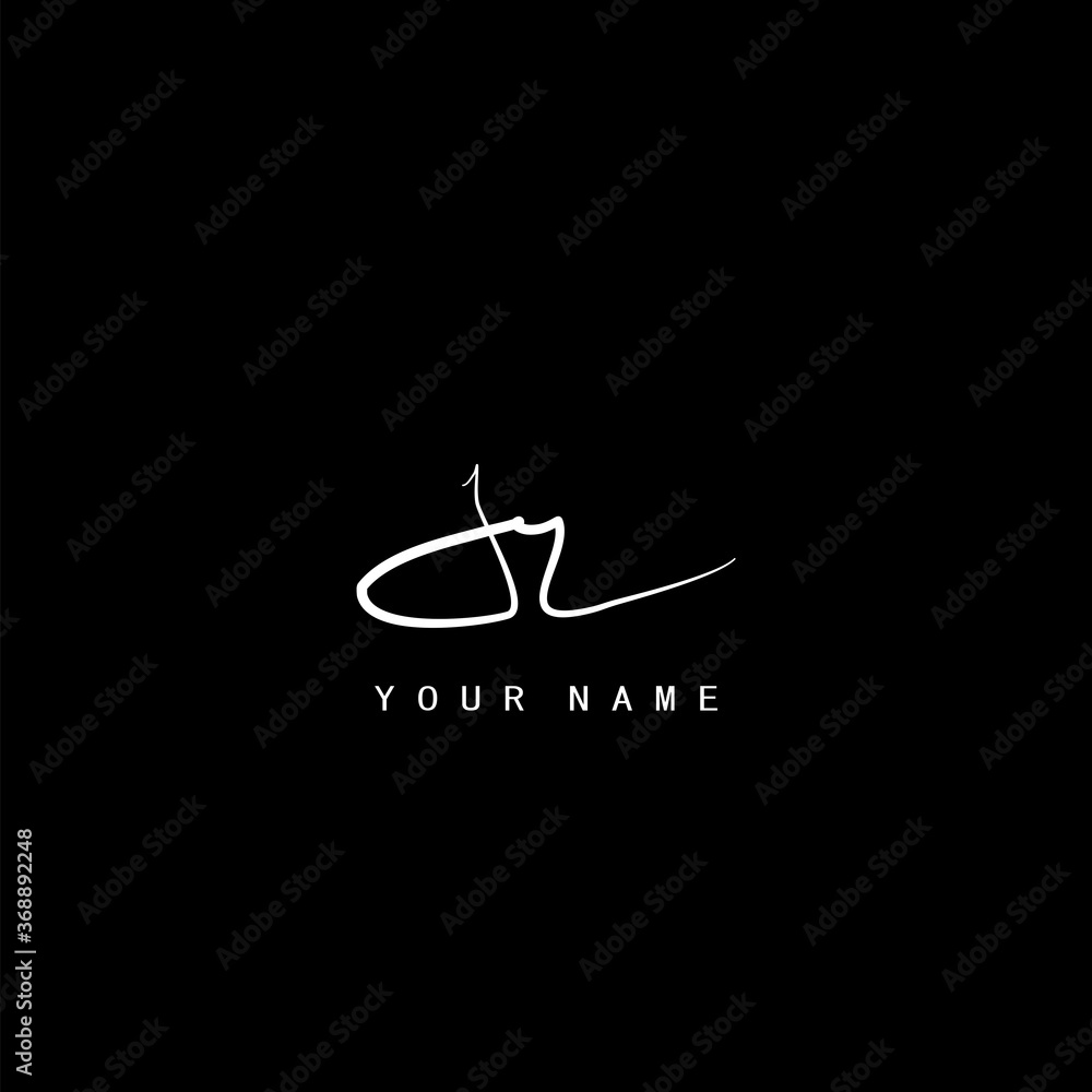 Signature Logo J and R, JR Initial letter. Handwriting calligraphic signature logo template design. Signature Logo J and R, JR Initial letter. Handwriting calligraphic signature logo template design.