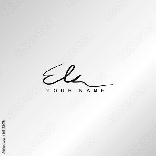 Signature Logo E and K, E KInitial letter logo sign. Handwriting calligraphic signature logo template design. photo