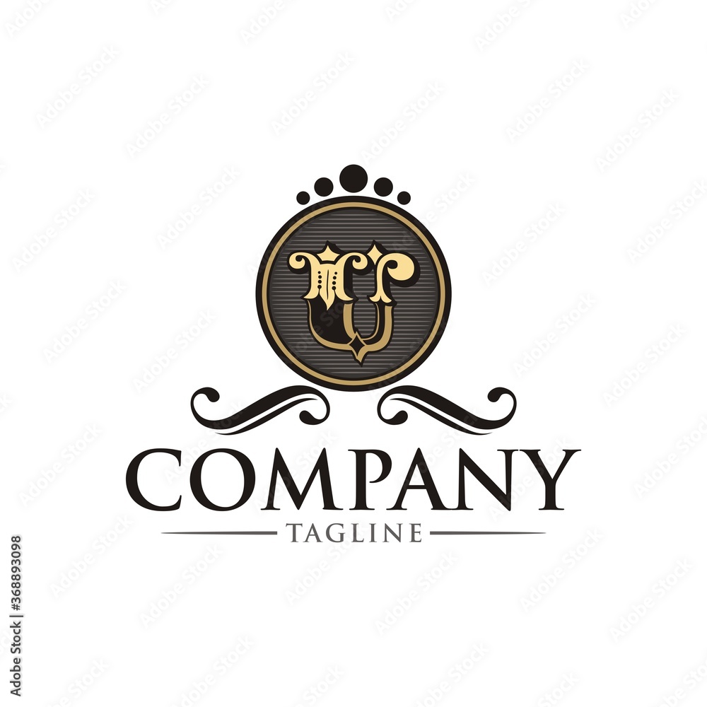 Luxury Letter U Design in Circle Shape with Simple Lines and Floral Ornaments Luxury Letter U Design in Circle Shape with Simple Lines and Floral Ornaments