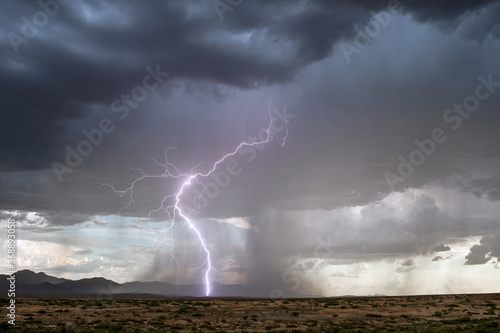 Lightning storm in the Chiricahua Mountains near Willcox, Arizona.