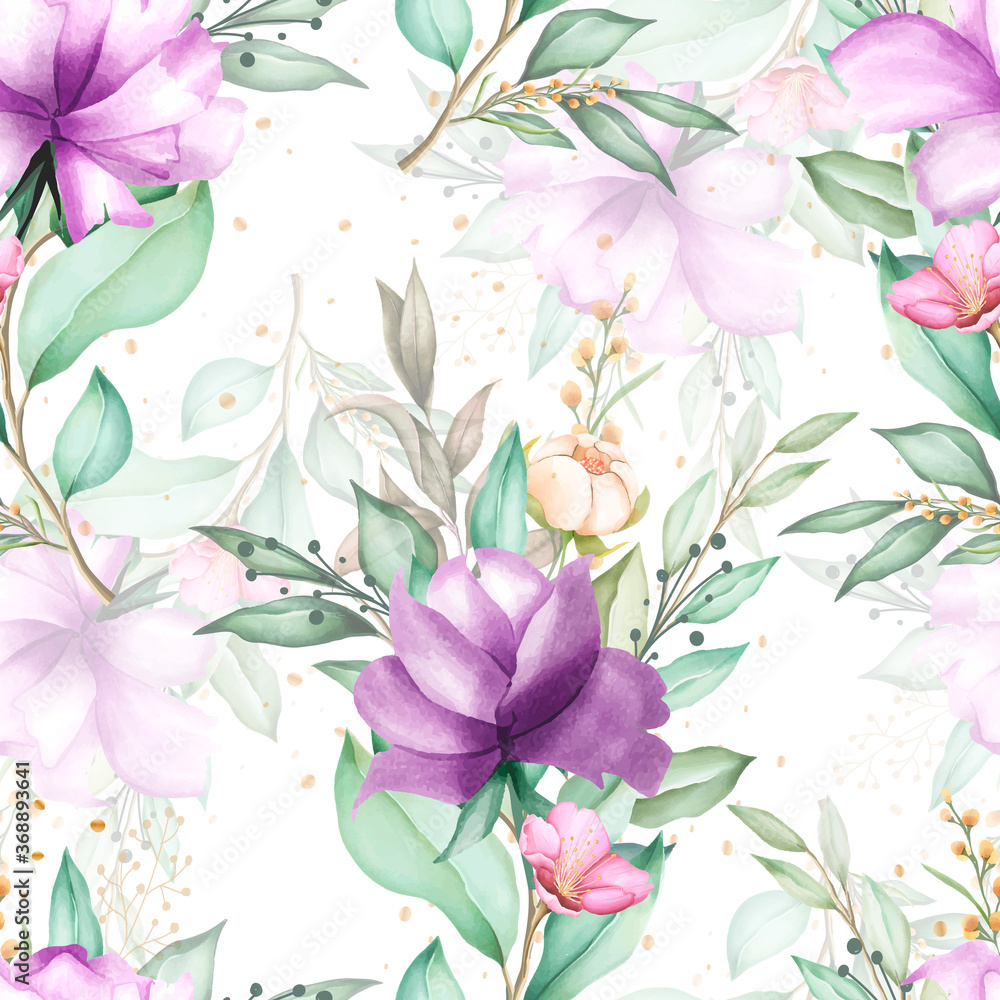 elegant watercolor floral seamless pattern